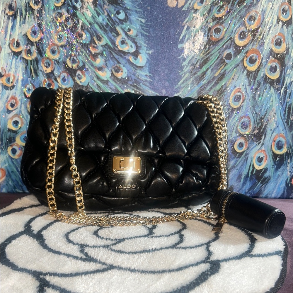 Aldo Black Quilted Shoulder Bag